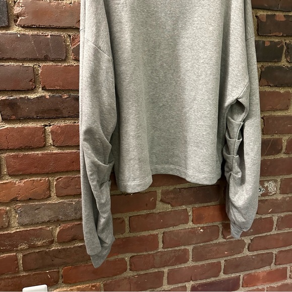 project social t urban outfitters | gray sweatshirt pleated sleeve - Picture 4 of 4